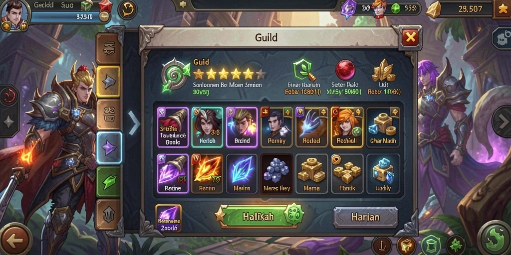 Screenshot menunjukkan tampilan permainan yang menarik dengan berbagai tema slot.